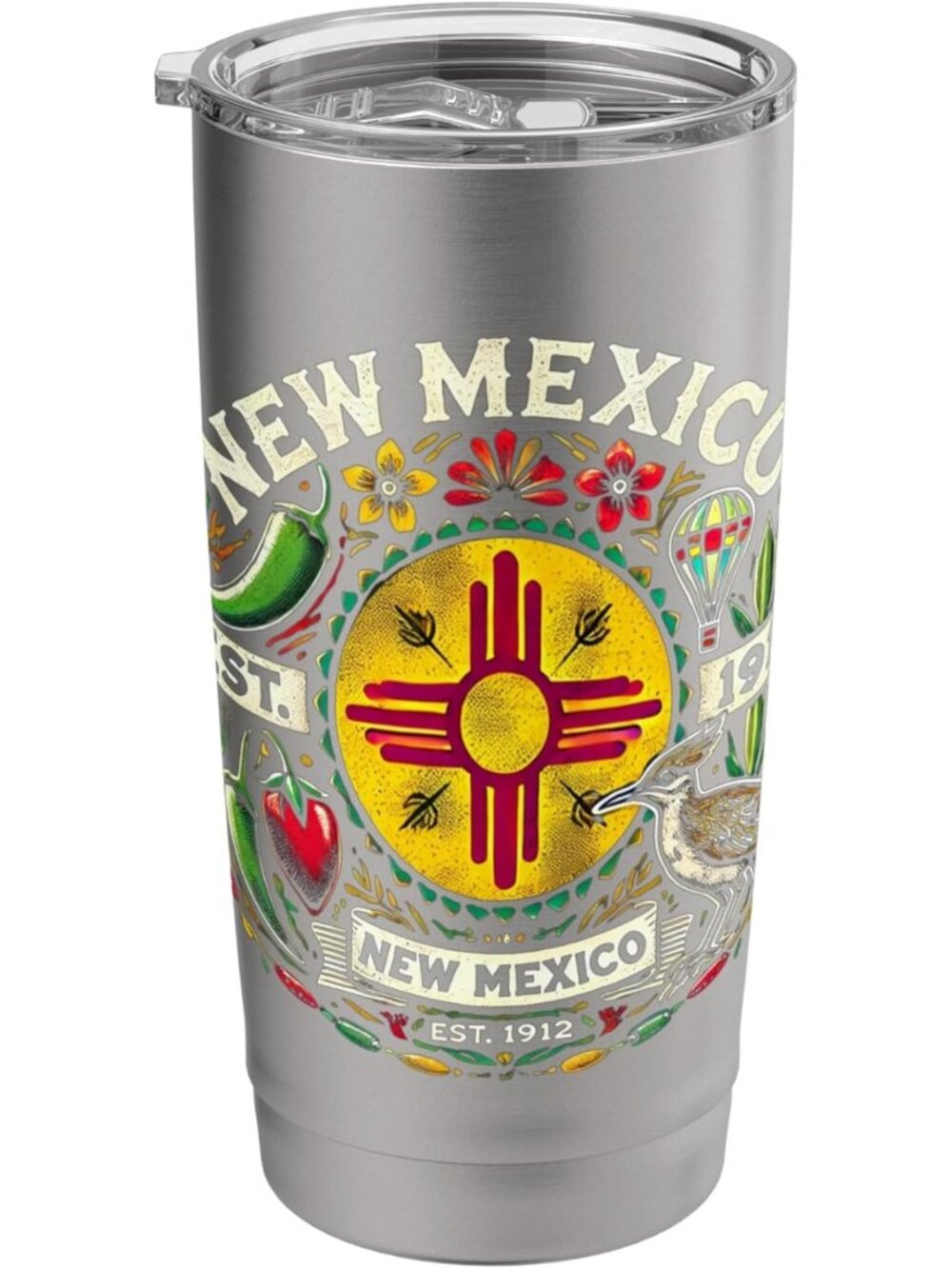 Heritage Tee & Insulated Tumbler Set: Zia, Chiles, Roadrunner, Yucca Design